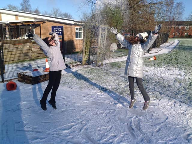 Pupils enjoyed a snow day on Monday