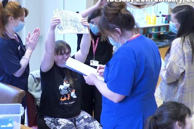Vaccine jabs being delivered to residents at the Dorrington care home run by Home From Home Care. EMN-210127-181355001