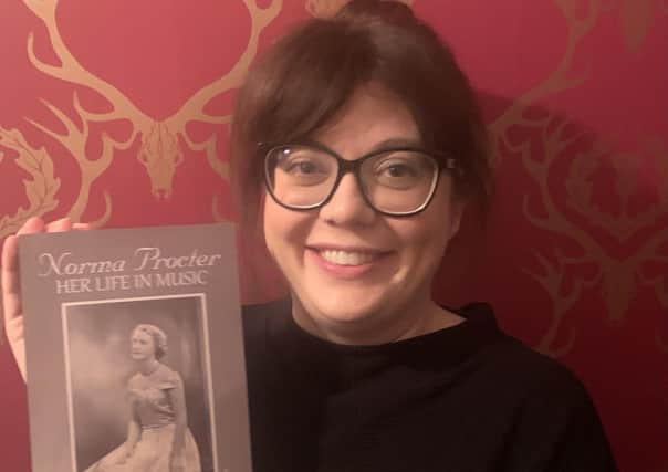 Lucy Wood with her new book: Norma Procter - Her Life in Music