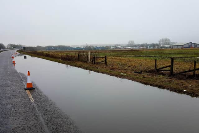 The A17 Sleaford bypass was closed westbound due to the amount of flooding on the road. Graham Potter EMN-210128-174303001