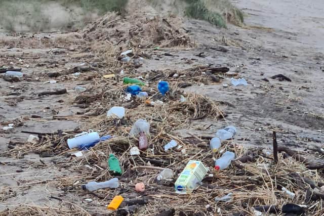 A high tide  in October left a trail of rubbish in its wake.