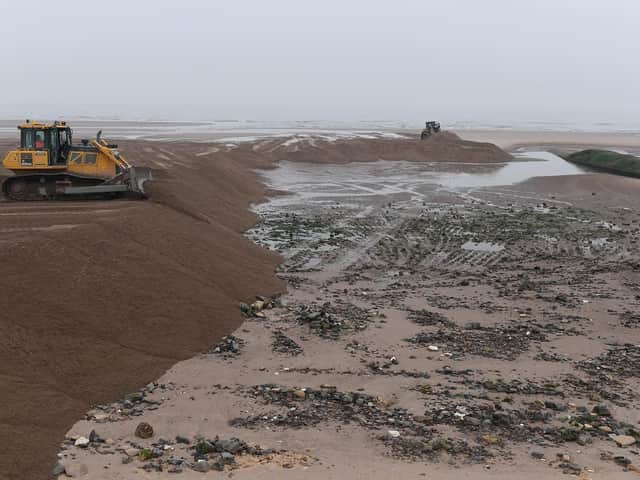 Tides in October left gullies and debris at Winthorpe.