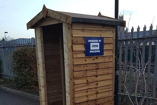 The stolen hut has been returned