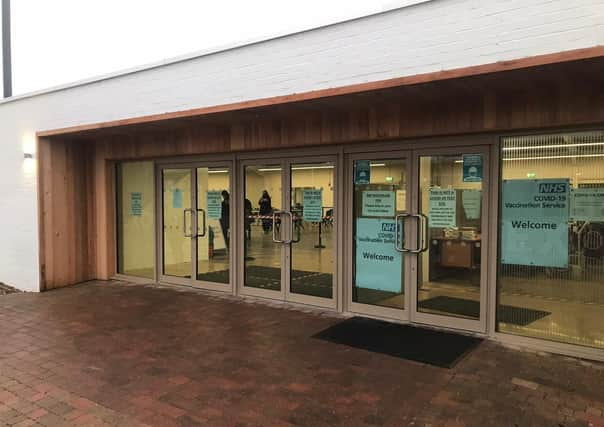 Outside the large Covid-19 vaccination centre at Lincolnshire Showground. EMN-210102-122014001