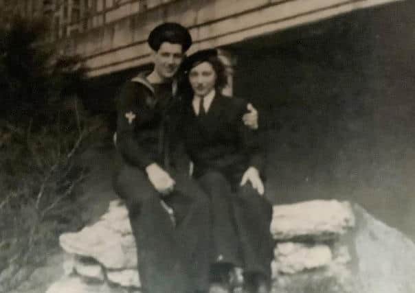 Jeff and his wife Mary at the promenade at Sutton on sea (circa 1945)