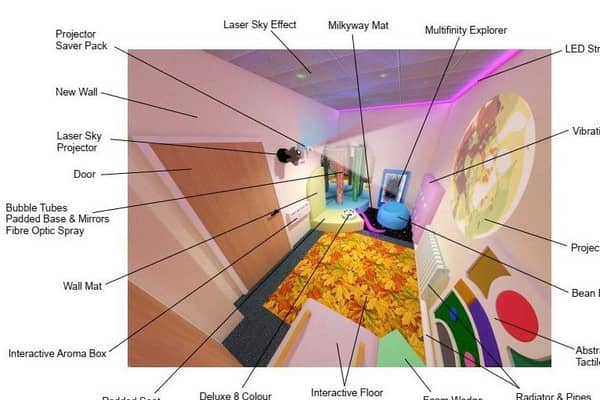 The design for the multi-sensory room at Rainbow Stars. EMN-210102-151103001