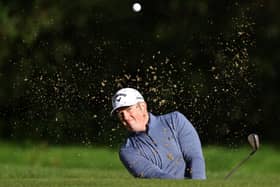 Dave Coupland plays out of the green side bunker on the fifth hole during the Dubai Duty Free Irish Open at Galgorm Spa & Golf Resort. (Photo by Richard Heathcote/Getty Images)