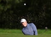 Dave Coupland plays out of the green side bunker on the fifth hole during the Dubai Duty Free Irish Open at Galgorm Spa & Golf Resort. (Photo by Richard Heathcote/Getty Images)