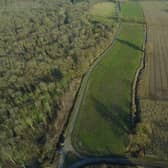 Aerial view of the stretch of Dunston beck and adjacent land which will be the focus of the project. Photo: Beeswax Dyson EMN-210302-161525001