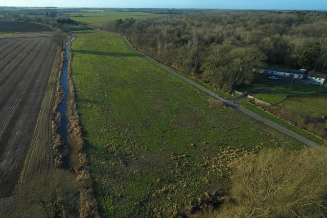 Aerial view of the stretch of Dunston beck and adjacent land which will be the focus of the project. Photo: Beeswax Dyson EMN-210302-161537001