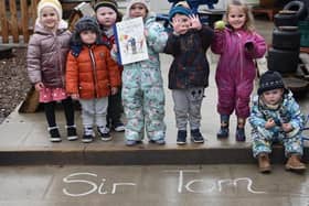 Children at Big Adventures Childcare paid tribute to Captain Sir Tom.