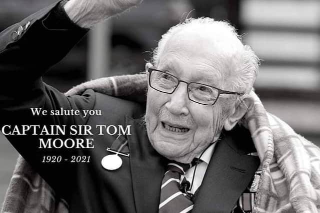 The nation joined in a salute to Captain Sir Tom Moore who died at the age of 100.