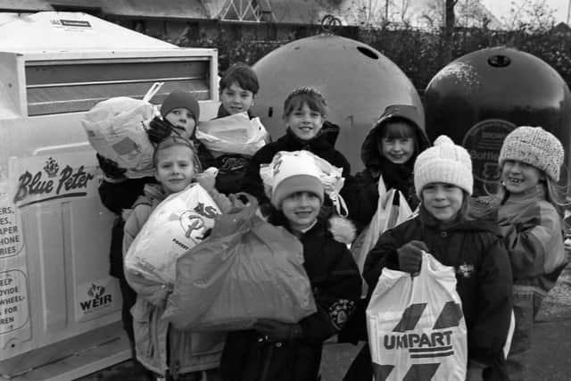 Butterwick youngsters doing their bit for a Blue Peter appeal in 1996.