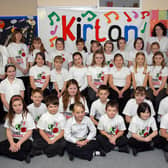 Choir members at Kirton Primary School 10 years ago.