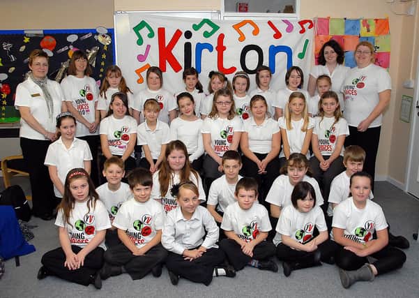 Choir members at Kirton Primary School 10 years ago.