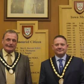 Coun Jim Carpenter (left) as Deputy Moyar, with the Mayor, Coun Mark Dannatt.