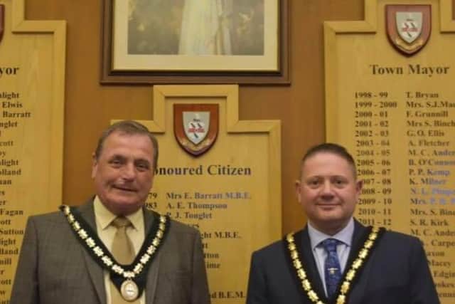 Coun Jim Carpenter (left) as Deputy Moyar, with the Mayor, Coun Mark Dannatt.