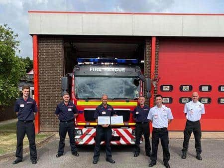 It's been a busy year for Firefighter Simon Coxall who raised £1510 for Bone Cancer Research and The Fire-fighters Charity by completing 200 burpees in full fire kit - and received his 30 years' long service award.