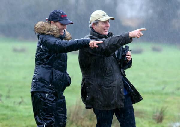 NFU President Minette Batters counting on her farm with GWCT's Peter Thompson. EMN-210502-131542001