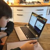 Year 8 student Felix Nichol takes part in remote learning from home.