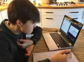 Year 8 student Felix Nichol takes part in remote learning from home.