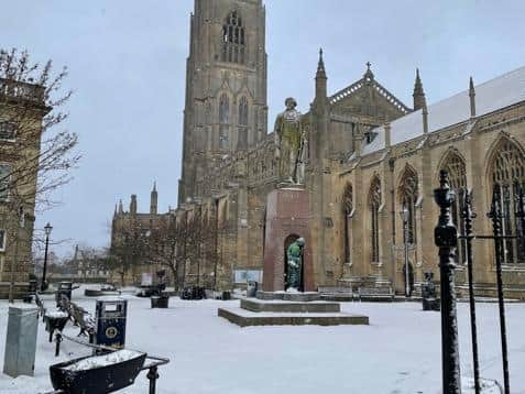 Snow in Boston this morning