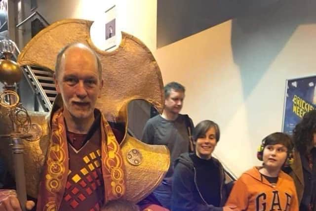 Harrison with brother Mikey and parents Simon and Hayley on a previous Doctor Who tour