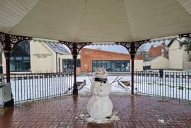 Thank you Emily, Athena and Oliver Hanson for this wonderful picture of the snowman you made in the bandstand in Tower Gardens, Skegness.