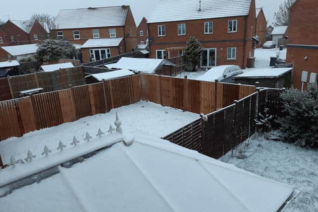 Overnight snowfall in Sleaford.