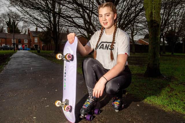 17-year-old Lyra Waters, who attends Queen Elizabeth’s Grammar School, is a double Great Britain international roller-skater.
