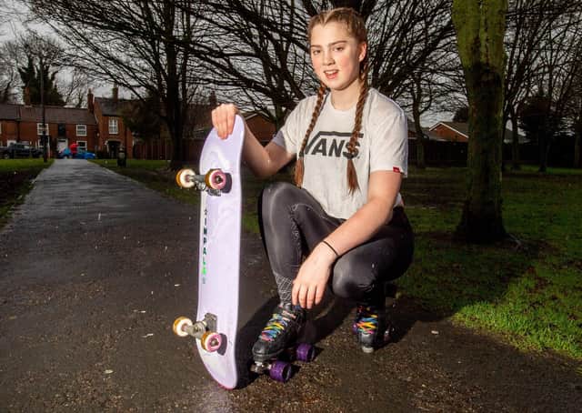17-year-old Lyra Waters, who attends Queen Elizabeth’s Grammar School, is a double Great Britain international roller-skater.