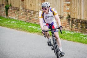 Riding 5,600 miles for charity, Wg Cdr Mike Ainsworth.