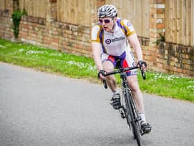 Riding 5,600 miles for charity, Wg Cdr Mike Ainsworth.