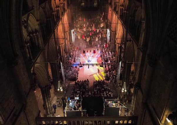 The 2019 production of ‘Oliver!’ in the nave of Lincoln Cathedral
