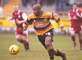 Julian Joachim on the ball. He followed Jon Sotnick to Darlington the following season.