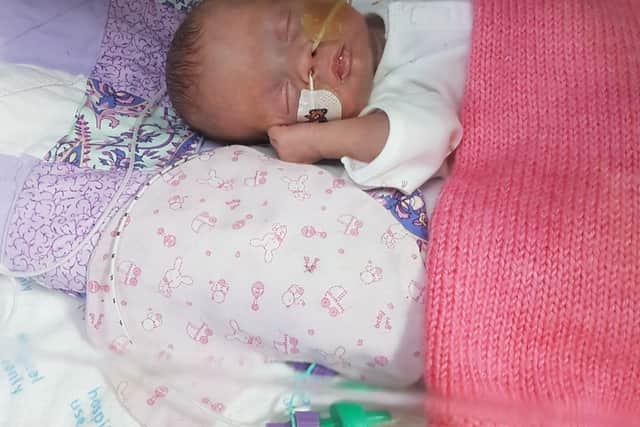 Georgia spent the first few months of her life in hospital