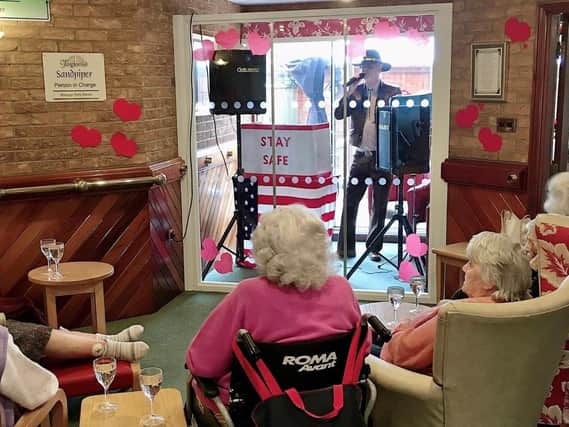 Charlie Sinclair entertained residents from the visitors' pod.
