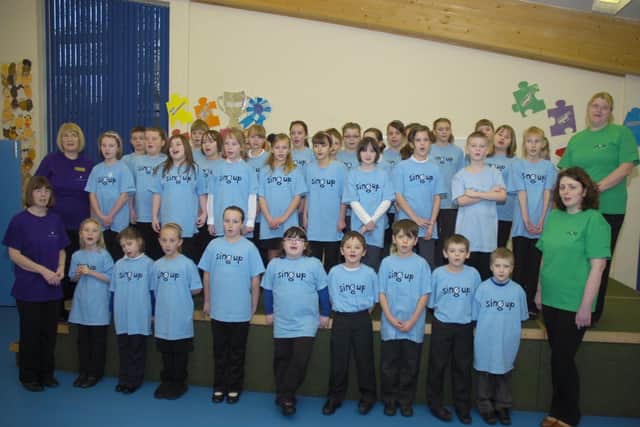 Kirton Primary School pupils with (from left) music leader Colette Vinter, teaching assistant Ashley Cooper, teaching assistant Sharon Clarke , and Year Five teacher Lorna O'Dwyer.
