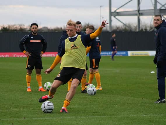 Jordan Burrow had netted for United as they led 2-0 at Darlington when the first match was abandoned. Photo: Oliver Atkin