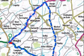 Diversion route - A157 Wragby. EMN-210219-121213001