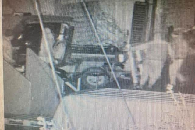 A CCTV image of the thieves stealing the Gator in Leasingham. EMN-210222-130025001