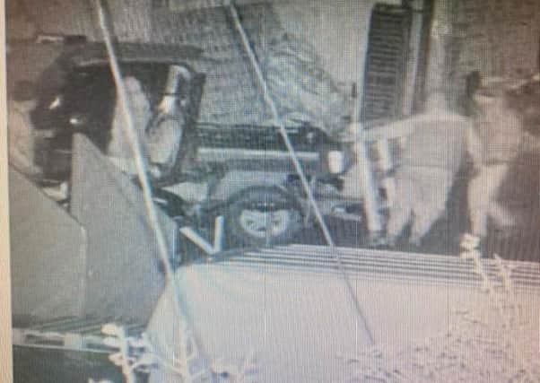 A CCTV image of the thieves stealing the Gator in Leasingham. EMN-210222-130025001