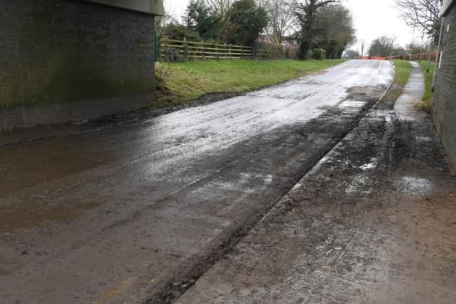 Railway bridge on Boston Road, Sleaford. Flood water drained away EMN-210222-142937001