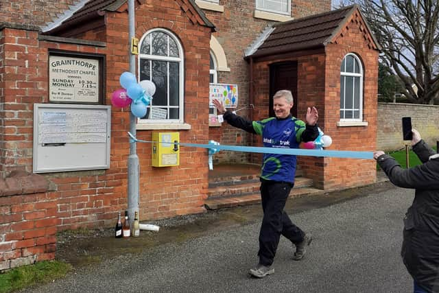 Mark Freemantle at the end of his 1,000 mile challenge