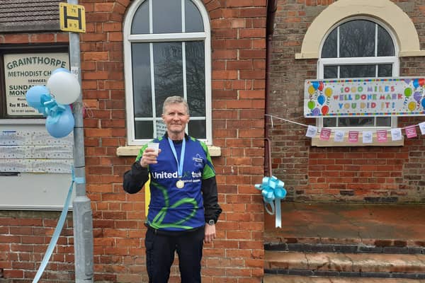 Mark Freemantle at the end of his 1,000 mile challenge