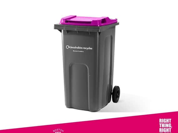 The purple-lidded bin that will be being rolled out across the borough