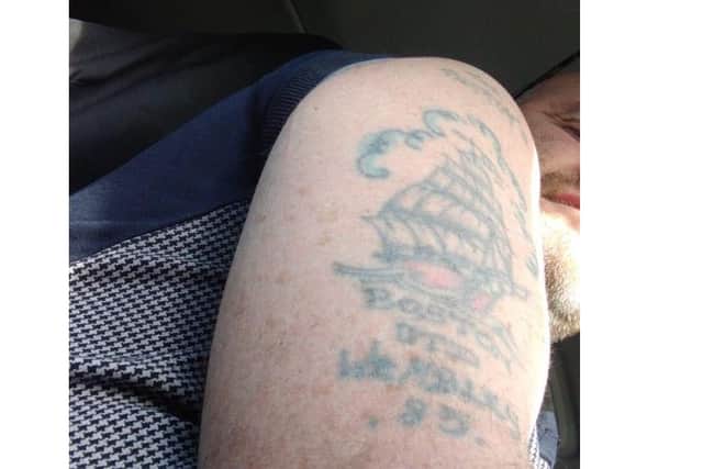 Mick Small also has this tat of the Mayflower - in honour of the Pilgrims - on his arm, similar to where JVT wants his.
