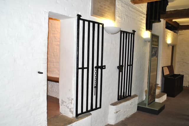 The cells at Boston Guildhall where the captured settlers were held.