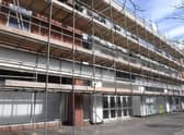 The outside of the new Lumley Plaza in Lumley Road is getting a facelift ready for opening on April 12.