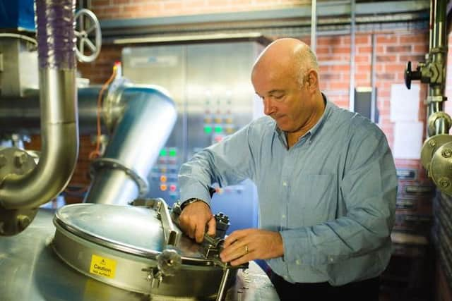 Managing director Stuart Bateman in the brewery.